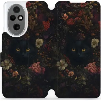 Pouzdro na mobilní telefon Flipové pouzdro Mobiwear - Honor 200 - V161S Temné kočky (Knížkové flip pouzdro, obal, kryt na mobil Honor 200 - V161S Temné kočky, materiál Umělá kůže + TPU - ochrana 360°, stojánek, silikonová vanička, magnetické zavírání)