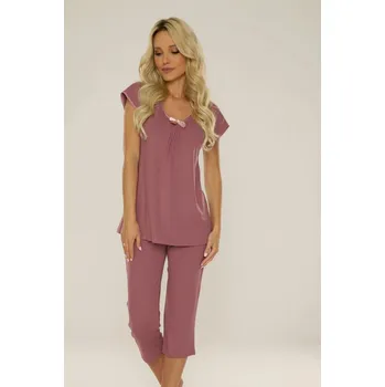 Dámské pyžamo Dámské kapri pyžamo De Lafense Visa, mocca L