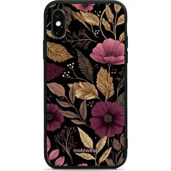 Pouzdro na mobilní telefon Lesklý kryt Mobiwear Glossy - Apple iPhone X / XS - G170G Fialová kvítka (Prémiové lesklé pouzdro, obal, kryt Mobiwear Glossy na mobil Apple iPhone X / XS - G170G Fialová kvítka, materiál Plast + TPU silikon - krytí po všech stranách, neošoupatelný potisk