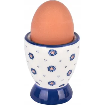 Sklenice Kalíšek na vajíčko Tadar Folklor 65 mm bílo-modrý