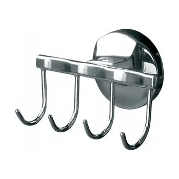 Věšák Háček na hmoždinky Bisk stříbrný