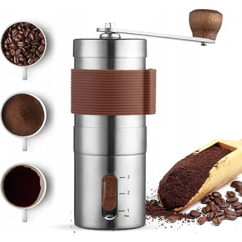 Mlýnek na kávu Elektrický mlýnek Bedee, ruční mlýnek na kávu, stříbrný/šedý