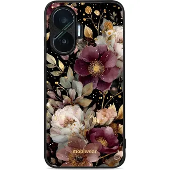 Pouzdro na mobilní telefon Lesklý kryt Mobiwear Glossy - Xiaomi POCO F7 - G169G Zlatavé kvítky (Prémiové lesklé pouzdro, obal, kryt Mobiwear Glossy na mobil Xiaomi POCO F7 - G169G Zlatavé kvítky, materiál Plast + TPU silikon - krytí po všech stranách, neošoupatelný potisk, tenké)