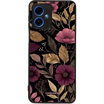 Pouzdro na mobilní telefon Lesklý kryt Mobiwear Glossy - Motorola Moto G54 5G - G170G Fialová kvítka (Prémiové lesklé pouzdro, obal, kryt Mobiwear Glossy na mobil Motorola Moto G54 5G - G170G Fialová kvítka, materiál Plast + TPU silikon - krytí po všech stranách, neošoupatelný)