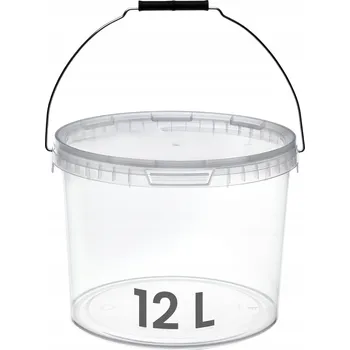 Dóza na potraviny Kbelík s víkem 12 l na potraviny 1 ks průhledný kbelík