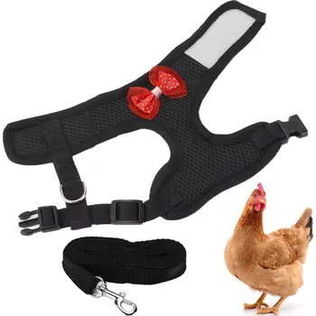 Vodítko pro psa REGULOVATELNÝ POSTROJ S KUŘECÍM MASEM A VODÍTKO, POHODLNÉ A PRODYŠNÉ, ČERNÁ BARVA