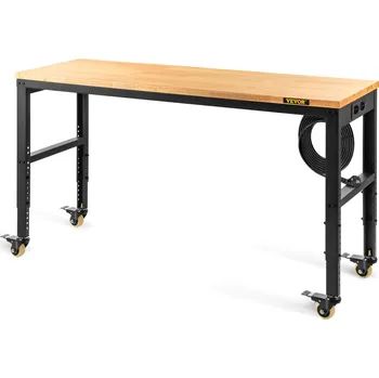 Dílenský stůl Vevor Pracovní stůl 122×51×104 cm, výška 79–104 cm, nosnost 720 kg