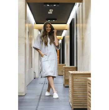 Dámské pončo Pončo na otužování MrTowel Oblečení Pončo Bavlna S/M Surfing Stříbrné