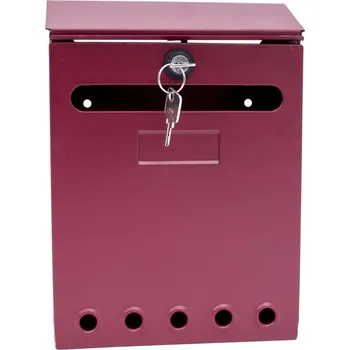 Železářství Aqbau poštovní poštovní schránka SMART, kovová, bordó (vínová), 25x18x6 cm