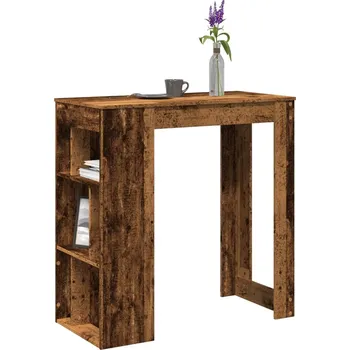 Barový stolek vidaXL Barový stůl s regály old wood 102x50x103,5 cm kompozitní dřevo