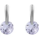 Náušnice z nerezové oceli s broušeným kamínkem, barva 1 crystal platina