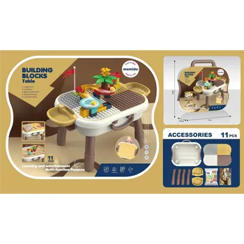 ostatní stavebnice Mamido Dětský stavebnicový stoleček s kostkami kuličková dráha MT1601