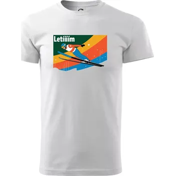 Pánské tričko Letííím Skokan na lyžích - Triko extra velké (5-8XL) - 6XL ( Bílá )