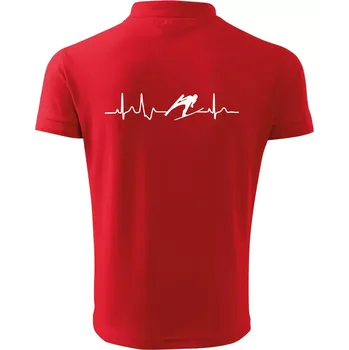 Pánská košile EKG skoky na lyžích - Polokošile pánská Pique Polo 203 - 3XL ( Červená )