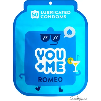 Kondom Extra lubrikované kondomy YOU+ME Romeo, 50 ks