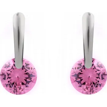 Náramek Náušnice z nerezové oceli s broušeným kamínkem, malé, 2 rose platina