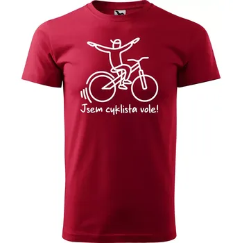 Pánské tričko Sablio Tričko s potiskem Jsem cyklista vole - červené 4XL