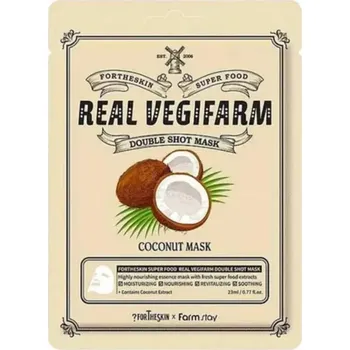 Pleťová maska Fortheskin - Super Food Real Vegifarm Double Shot Mask 23ml - Coconut