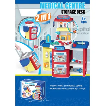 Hračka pro nejmenší Mamido Lékařská sada s pracovním stolkem v přenosném kufříku na kolečkách 2v1