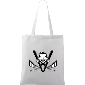 Nákupní taška Vysmátý kreslený skokan - Taška bavlněná - 42 x 38 cm ( Bílá )