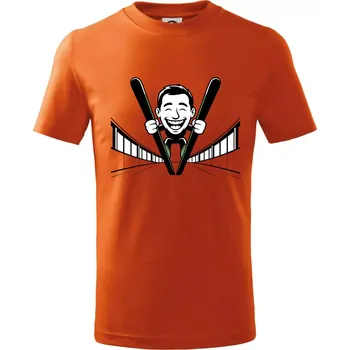 Chlapecké tričko Vysmátý kreslený skokan - Tričko dětské bavlněné - 146 cm/10 let ( Oranžová )