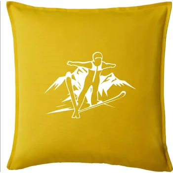 Polštář Letící skokan bílý - Polštář 50x50 - 50x50 - Včetně výplně ( Žlutá )