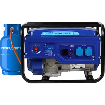 Elektrocentrála Přenosný elektrocentrála jednofázová tech-system 3000 W na plyn