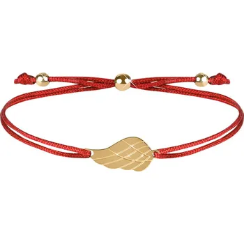 Náramek Troli Šňůrkový náramek s andělským křídlem červená/zlatá + 2 měsíce na vrácení zboží