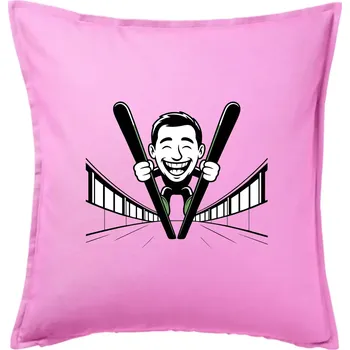 Polštář Vysmátý kreslený skokan - Polštář 50x50 - 50x50 - Pouze potah ( Růžová )