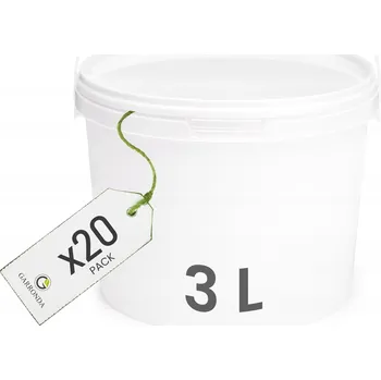 Dóza na potraviny Kbelík s víkem 20x 3 L plastový GARRONDA Atest, bílý