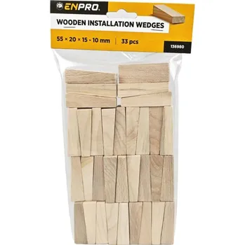 Zdenické nářadí Klínky obkladačské dřevěné, 55 x 20 x 15 - 10 mm, 33 ks, ENPRO