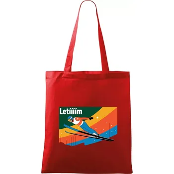 Letííím Skokan na lyžích - Taška bavlněná - 42 x 38 cm ( Červená )