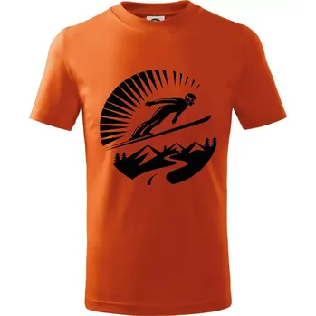 Chlapecké tričko Skokan černý v kruhu - Tričko dětské bavlněné - 146 cm/10 let ( Oranžová )