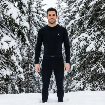Pánské tílko Termo komplet SPYDER Merino Baselayer Top Black Černá M