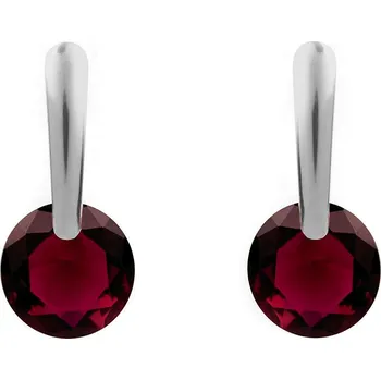 Náramek Náušnice z nerezové oceli s broušeným kamínkem, malé, 3 siam platina