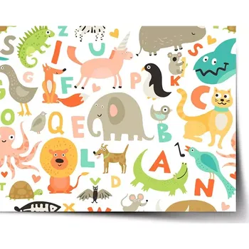 Plakát Sablio Plakát Zoo abeceda - 120x80 cm