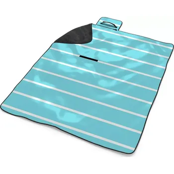 deka Sablio Plážová deka Bílé pruhy na modré: 200x140 cm