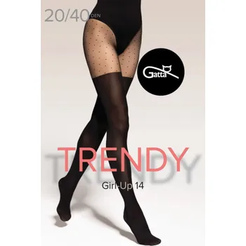 Dámská móda Dámské punčochové kalhoty GIRL-UP 14 Černá vzor - Gatta černá vzor 3-M