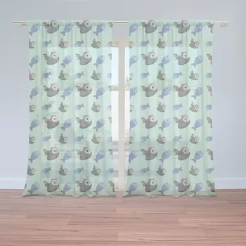 Záclona Sablio Záclony Kočky a rybičky: 2ks 150x250cm