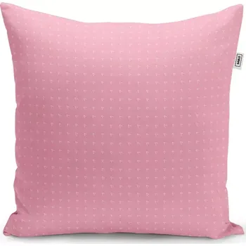 Polštář Sablio Polštář Bílé čárky na růžové - 50x50 cm