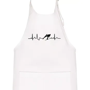 Kuchyňská zástěra EKG skoky na lyžích - Dětská zástěra na vaření - Univerzální velikost ( Bílá )