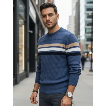 Pánský svetr Dstreet Pánský svetr s pruhy WX2333 Barva: Černá, Velikost: XL