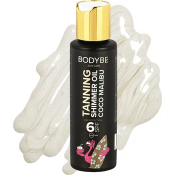 Přípravek na opalování BODYBE Opalovací olej SPF 6 s perleťovým efektem - Coco Malibu - 100ml