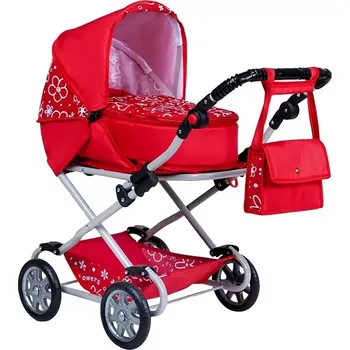 Kočárek pro panenku Dětský kočárek pro panenky 2v1 New Baby Monika červený