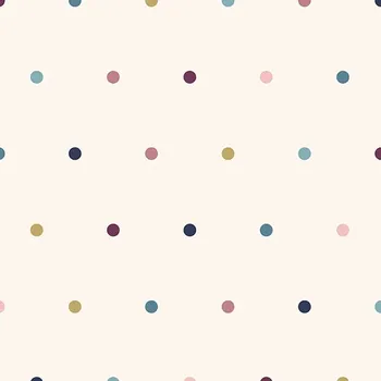 Zbytek - Teplákovina Takoy 150 cm nebělená - pastelové puntíky