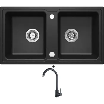Granitový dřez Granitový dřez SET Deante ZORBA ZQZ G203 černá metalická + Aquastone AQ 4561 černá metalická
