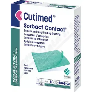 Krytí na ránu Cutimed Sorbact Cont.ant.kr.7x9cm roz.17x28cm5ks
