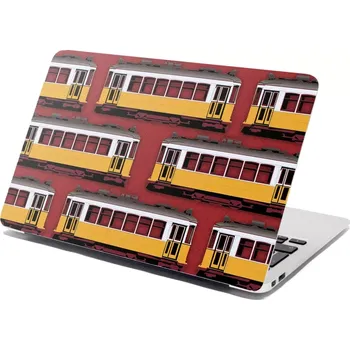samolepka Sablio Samolepka na notebook Lisabonské historické tramvaje Červený Pattern - 29x20 cm