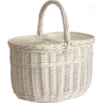 Piknikový koš Proutěný koš piknik bílý