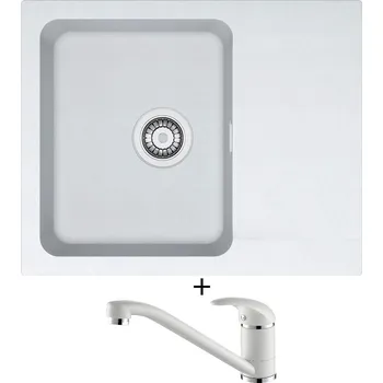 Kuchyňský dřez Tectonitový dřez SET Franke OID 611-62 bílá + Aquastone AQ 2561 bílá